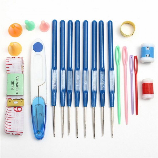 1 Set Crochet Hooks Needles Stitches Knitting Craft Case Crochet Set in Case Yarn Hook DIY Crafts Home Supplies