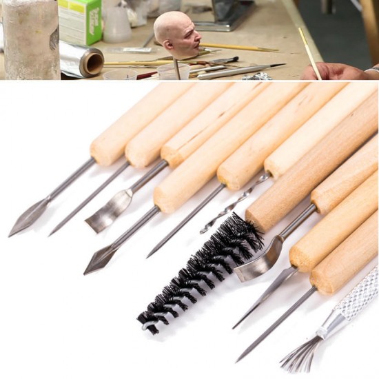 11Pcs Clay Sculpting Set Wax Carving Pottery Tools Shapers Polymer Modeling Wood Handle Set 11Pcs Clay Sculpting Set Wax Carving Pottery Tools Shapers Polymer Modeling Wood Handle Set