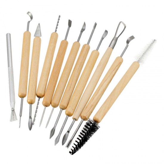 11Pcs Clay Sculpting Set Wax Carving Pottery Tools Shapers Polymer Modeling Wood Handle Set 11Pcs Clay Sculpting Set Wax Carving Pottery Tools Shapers Polymer Modeling Wood Handle Set