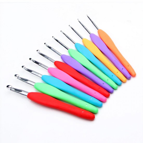 11Pcs Hook Needles Sewing Tools Sewing Needles Knitting Needles Weave Sewing Tools Crochet Hooks Knit Aluminium Craft Yarn