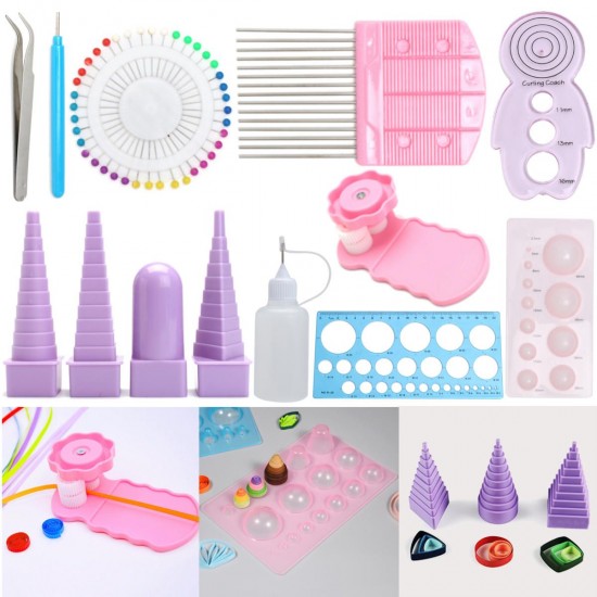 11pcs Paper Board Mould Crimper Comb Ruler Pins Tools Set DIY Craft Kit 11pcs Paper Board Mould Crimper Comb Ruler Pins Tools Set DIY Craft Kit