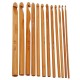 12 Bamboo Handle Crochet Hooks Needle Set