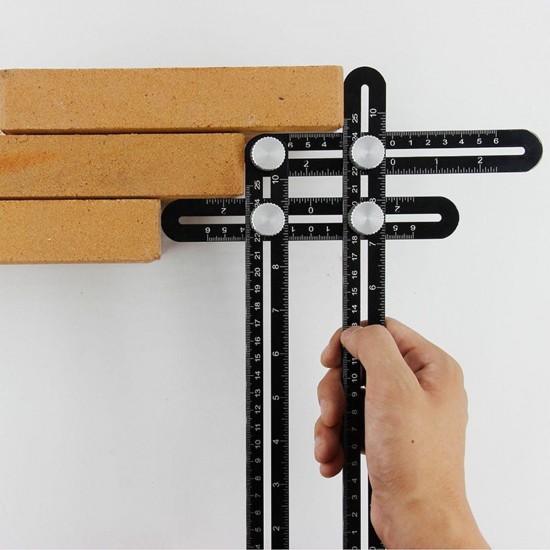 12 Fold Adjustable Multi Angle Ruler Measure Folding Position Tile Hole Locator