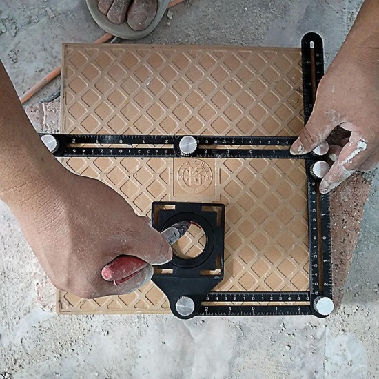 12 Fold Adjustable Multi Angle Ruler Measure Folding Position Tile Hole Locator 12 Fold Adjustable Multi Angle Ruler Measure Folding Position Tile Hole Locator