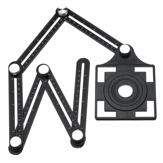 12 Fold Adjustable Multi Angle Ruler Measure Folding Position Tile Hole Locator 12 Fold Adjustable Multi Angle Ruler Measure Folding Position Tile Hole Locator
