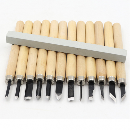 12Pcs Wood Carving Tool Set Chisels Cutter Woodcut Woodworking Arts Craft Kit