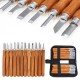 12Pcs Wood Carving Tool Woodcut Steel Hand Cutter Whetstone Set SK2 Cutter DIY Tool