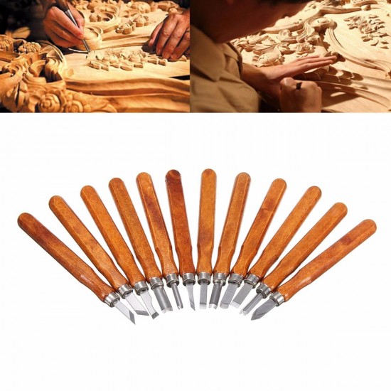 12Pcs Wood Carving Wood Working Hand Chisel Set Professional Lathe Gouges Tool 12Pcs Wood Carving Wood Working Hand Chisel Set Professional Lathe Gouges Tool