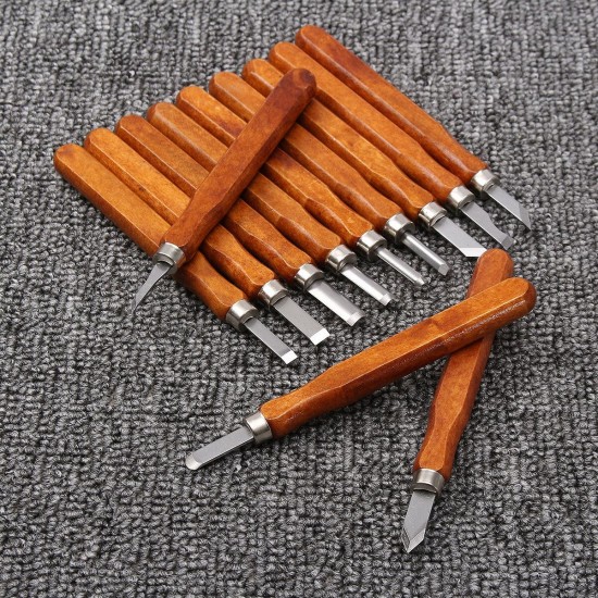 12Pcs Wood Carving Wood Working Hand Chisel Set Professional Lathe Gouges Tool