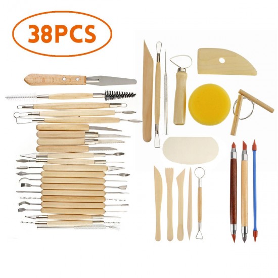 13Pcs/38Pcs/61Pcs Pottery Clay Sculpting Wax Carving Pottery Modeling Tool Set