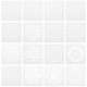 13x13cm 16Pcs White Plastic Mandala Paint Tray Openwork Painting Template