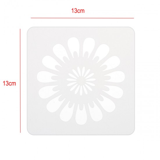13x13cm 16Pcs White Plastic Mandala Paint Tray Openwork Painting Template