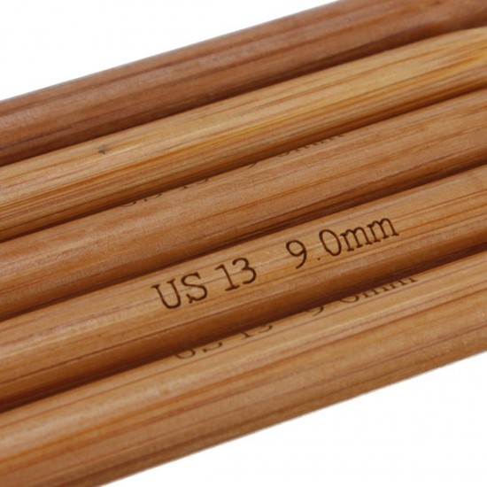 15 Sizes Bamboo Handle Carbonized Knitting Needle