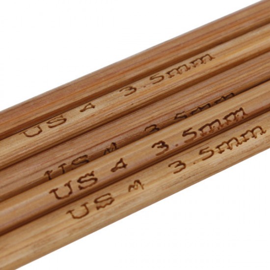 15 Sizes Bamboo Handle Carbonized Knitting Needle