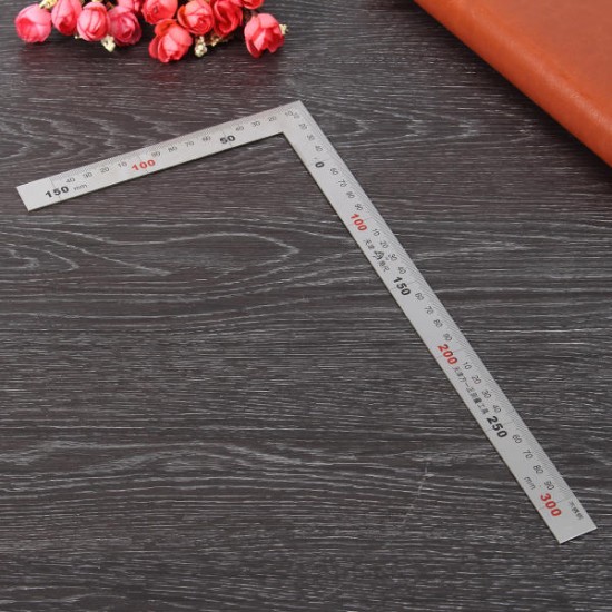 150 x 300mm Metric Square Ruler Stainless Steel 90 Degree Angle Corner Ruler