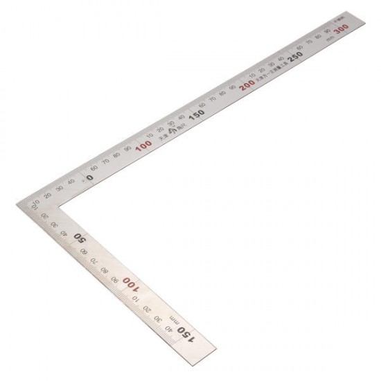 150 x 300mm Metric Square Ruler Stainless Steel 90 Degree Angle Corner Ruler