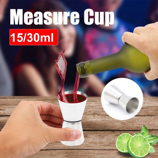 15/30ml Stainless Steel Measure Cup Drink Shot Ounce Jigger Bar Mixed Cocktail Tool