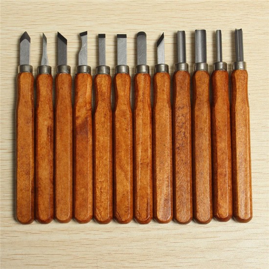 15Pcs Woodcut DIY Engrave Hand Wood Carving Tool Chisel Wood Working Graver