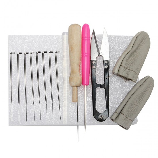 15pcs Kit Wool Felt Tools Needle Felting Starter Kit Mat Scissors Needle