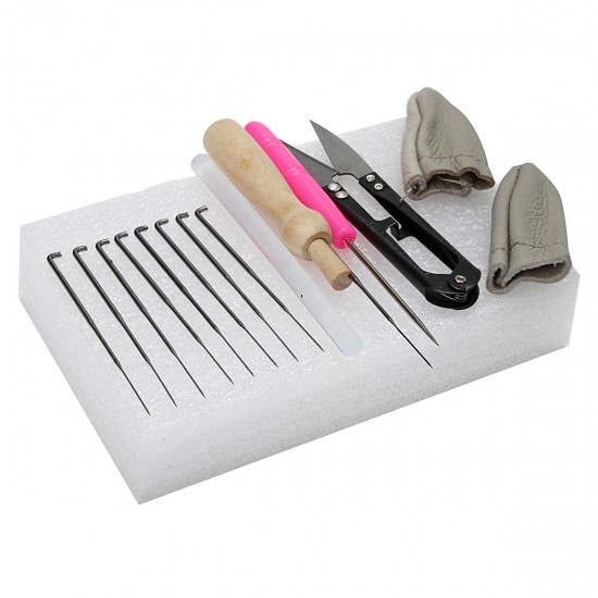 15pcs Kit Wool Felt Tools Needle Felting Starter Kit Mat Scissors Needle 15pcs Kit Wool Felt Tools Needle Felting Starter Kit Mat Scissors Needle