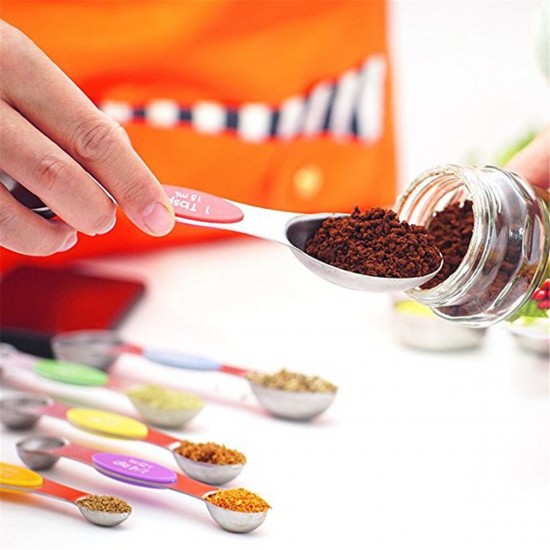 16PCS Silicone Handle Stainless Steel Measuring Cup & Magnetic Measuring Spoon 16PCS Silicone Handle Stainless Steel Measuring Cup & Magnetic Measuring Spoon