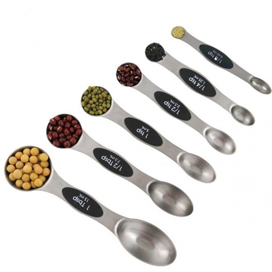 16PCS Silicone Handle Stainless Steel Measuring Cup & Magnetic Measuring Spoon