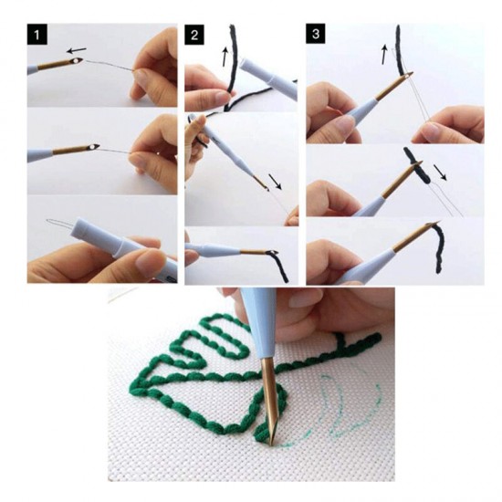 1PCS Plastic Punch Needle Embroidery Pen Set Adjustable Punch Needle Weaving Tool Interchangeable Punch Needle 1PCS Plastic Punch Needle Embroidery Pen Set Adjustable Punch Needle Weaving Tool Interchangeable Punch Needle