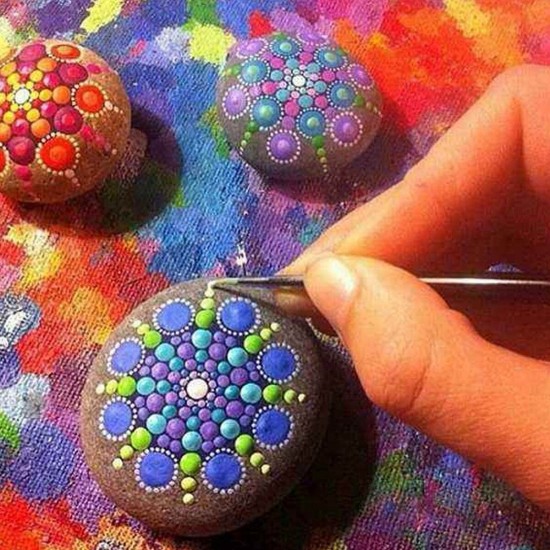 20Pcs Mandala Dotting Tools Set Rock Painting Kit Nail Art Pen Paint Stencil