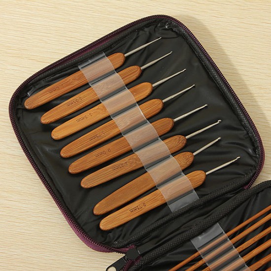 20pcs Bamboo Sewing Crochet Hooks Weave Knitting Needles 20pcs Bamboo Sewing Crochet Hooks Weave Knitting Needles