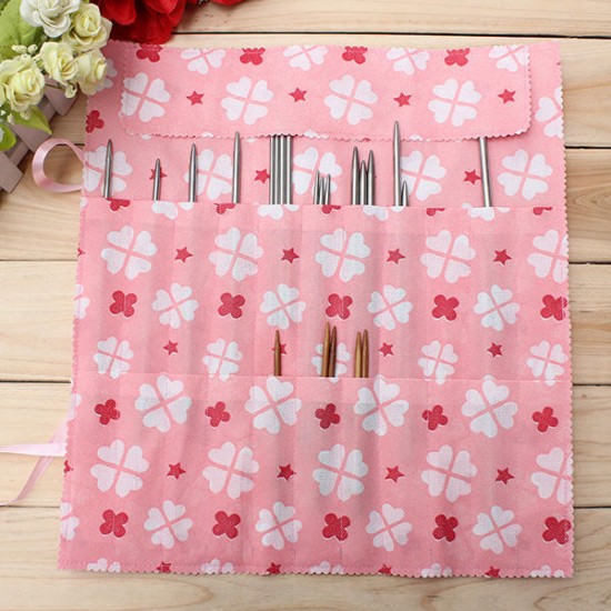 22 Slots Crochet Hook Knitting Needle Case Sewing Supplies