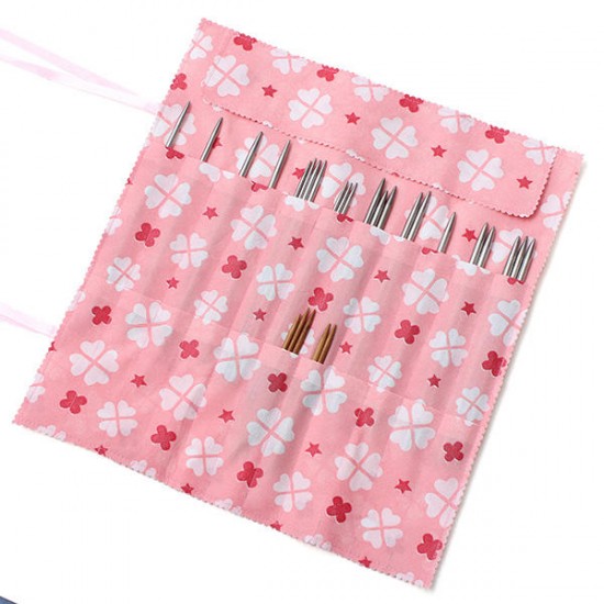 22 Slots Crochet Hook Knitting Needle Case Sewing Supplies