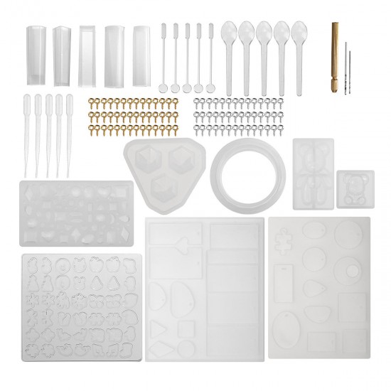 229Pcs DIY Handmade Resin Casting Molds Kit Making Jewelry Pendant Craft Tools