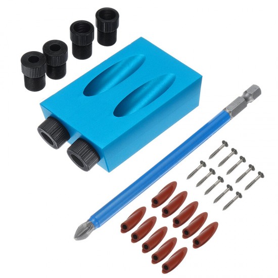 28PCS Woodworking Dowel Hole Locator 15° Angle Hand Drill Guide Positioner Puncher