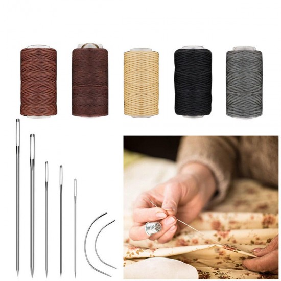 33Pcs Professional Leather Craft Working Tools Kit for Hand Sewing Punch Thread