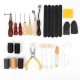 33Pcs Professional Leather Craft Working Tools Kit for Hand Sewing Punch Thread 33Pcs Professional Leather Craft Working Tools Kit for Hand Sewing Punch Thread