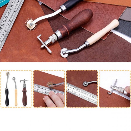 33Pcs Professional Leather Craft Working Tools Kit for Hand Sewing Punch Thread