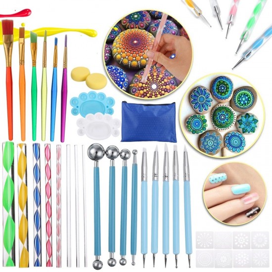 36 Pcs DIY Mandala Dotting Tools Rock Painting Kits Dot Art Pen Paint Stencil 36 Pcs DIY Mandala Dotting Tools Rock Painting Kits Dot Art Pen Paint Stencil