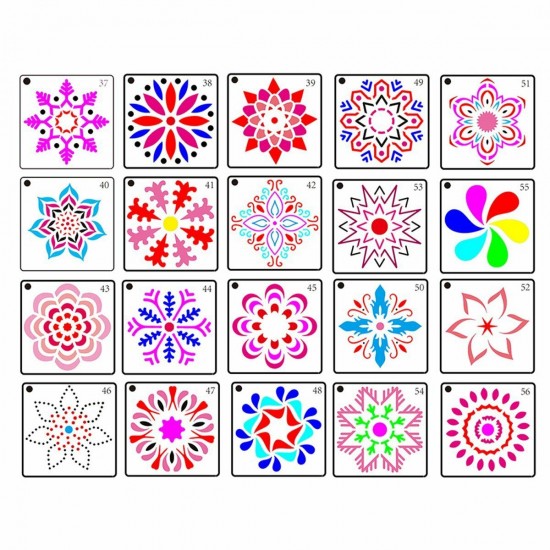 36/56Pcs Mandala Stencils Home Decoration Drawing Painting Template Rocks Wood