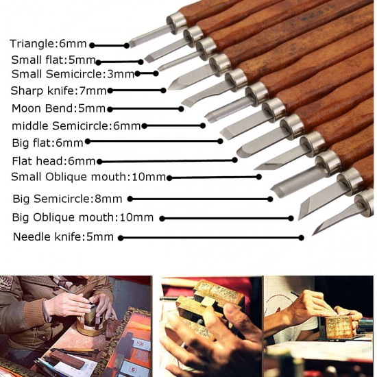 3/8/12Pcs Wood Carving Chisel Tool Set Wood Working Professional Gouges 3/8/12Pcs Wood Carving Chisel Tool Set Wood Working Professional Gouges