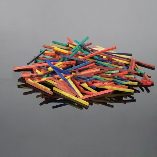 400Pcs Puzzle 3D Wood Stick Match Rod DIY Wood Craft for Kids Mini Puzzle Wooden Interactive Educational Toys Wooden Decorations