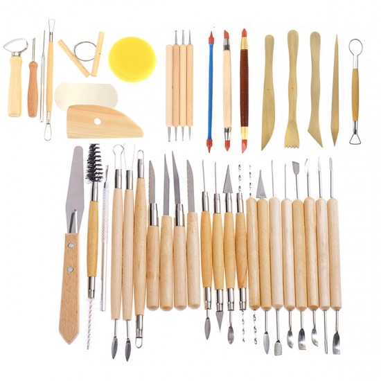42Pcs Wooden Clay Sculpting Tools Pottery Carving Tool Set Modeling Craft Hobby 42Pcs Wooden Clay Sculpting Tools Pottery Carving Tool Set Modeling Craft Hobby