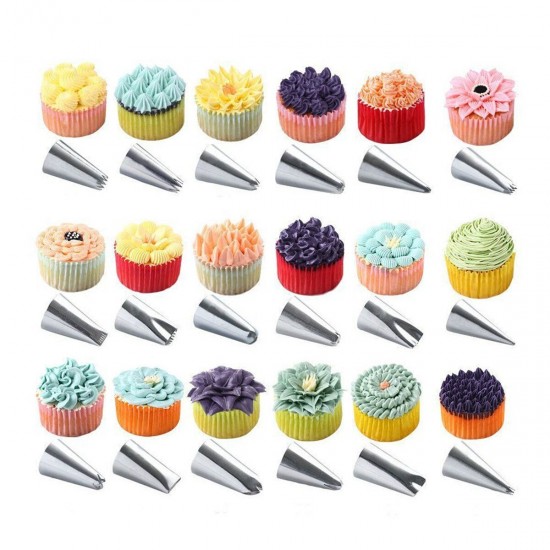 45Pcs/Set Cake Turntable Rotating Rack Knife Pastry Nozzle Decor DIY Baking Tool