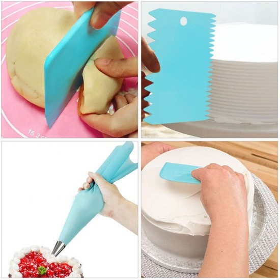 45Pcs/Set Cake Turntable Rotating Rack Knife Pastry Nozzle Decor DIY Baking Tool