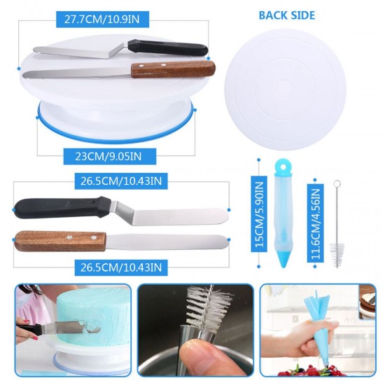 45Pcs/Set Cake Turntable Rotating Rack Knife Pastry Nozzle Decor DIY Baking Tool 45Pcs/Set Cake Turntable Rotating Rack Knife Pastry Nozzle Decor DIY Baking Tool