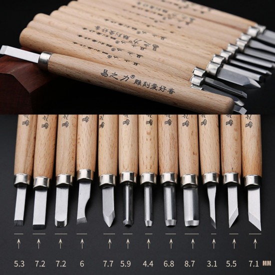4/8/12 Pcs Wood Carving Hand Chisel Woodworking Tools Kit Woodworkers Gouges