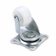 4Pcs 10KG Universal Swivel Casters 1inch Furniture Wheels Castor White PP Nylon Dual Roller Wheel for Platform Trolley Chair