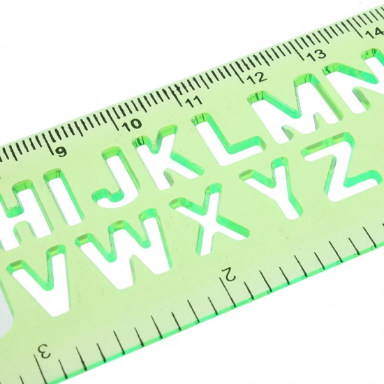 4Pcs Candy Color Cute Art Graphics Symbols Drawing Template Ruler 15CM