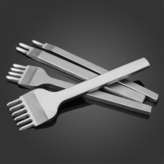 4pcs 1/2/4/6 Prong Diamond Chisel Hole Punch Leather Craft DIY Tool 4pcs 1/2/4/6 Prong Diamond Chisel Hole Punch Leather Craft DIY Tool