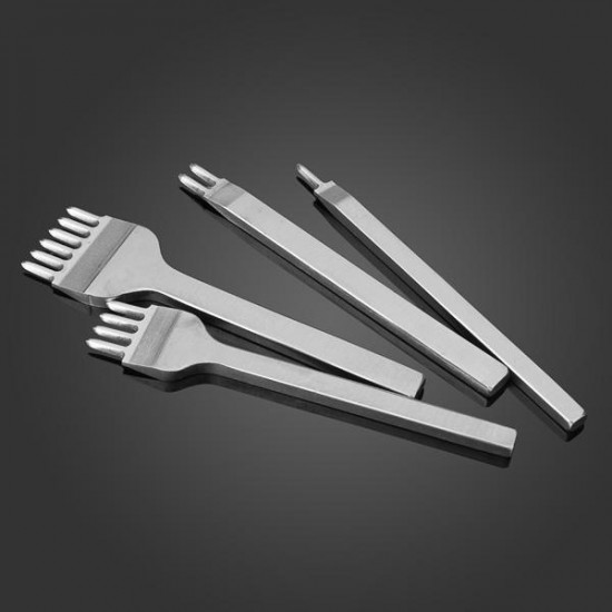 4pcs 1/2/4/6 Prong Diamond Chisel Hole Punch Leather Craft DIY Tool 4pcs 1/2/4/6 Prong Diamond Chisel Hole Punch Leather Craft DIY Tool