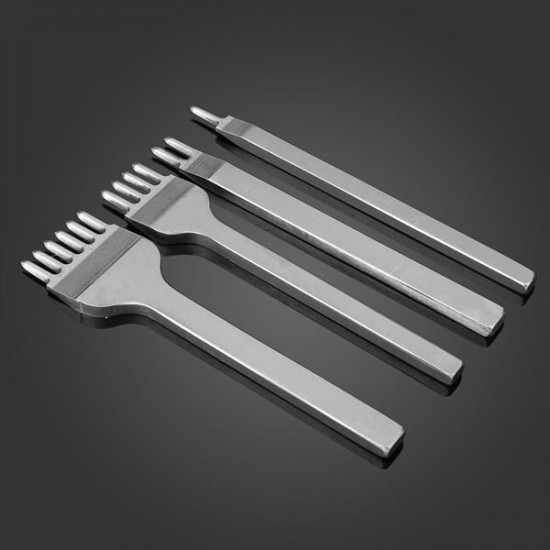 4pcs 1/2/4/6 Prong Diamond Chisel Hole Punch Leather Craft DIY Tool 4pcs 1/2/4/6 Prong Diamond Chisel Hole Punch Leather Craft DIY Tool